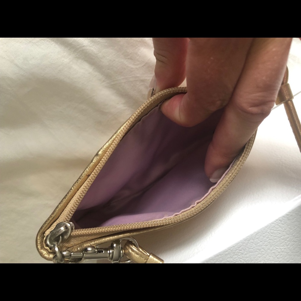 Coach gold sequence wristlet - Picture 2 of 3